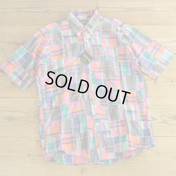 画像1: Flying Scotsman Patchwork Check Half Shirts MADE IN USA Dead Stock 【Medium】 (1)