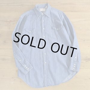 画像: 70s Wrangler Denim Western Shirts MADE IN USA 【Large】