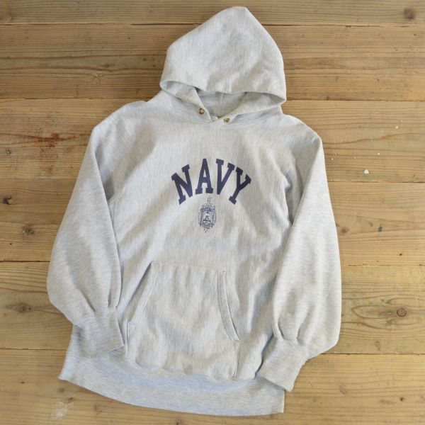 80s Champion US NAVY Reverse Weave Parka - HARVEST